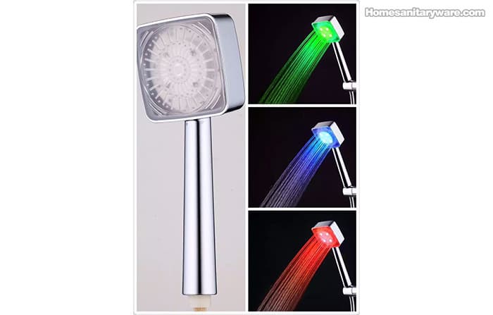 LED Hand_held showerhead square one colour